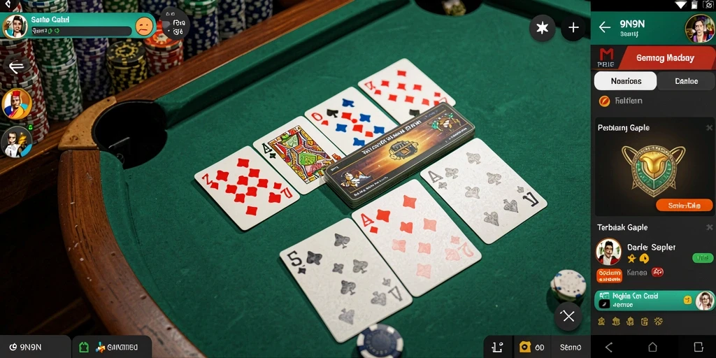 Tampilan gameplay seru dari 9N9N yang menampilkan papan Gaple.