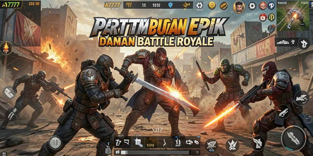 Gameplay seru dan mendebarkan di A7777 Battle Royale.