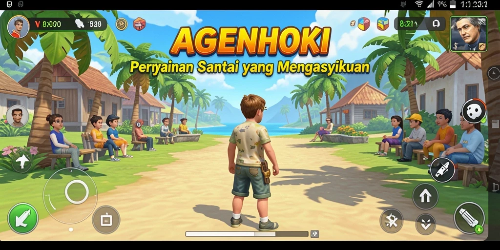 Tampilan gameplay AGENHOKI yang penuh warna dan seru.