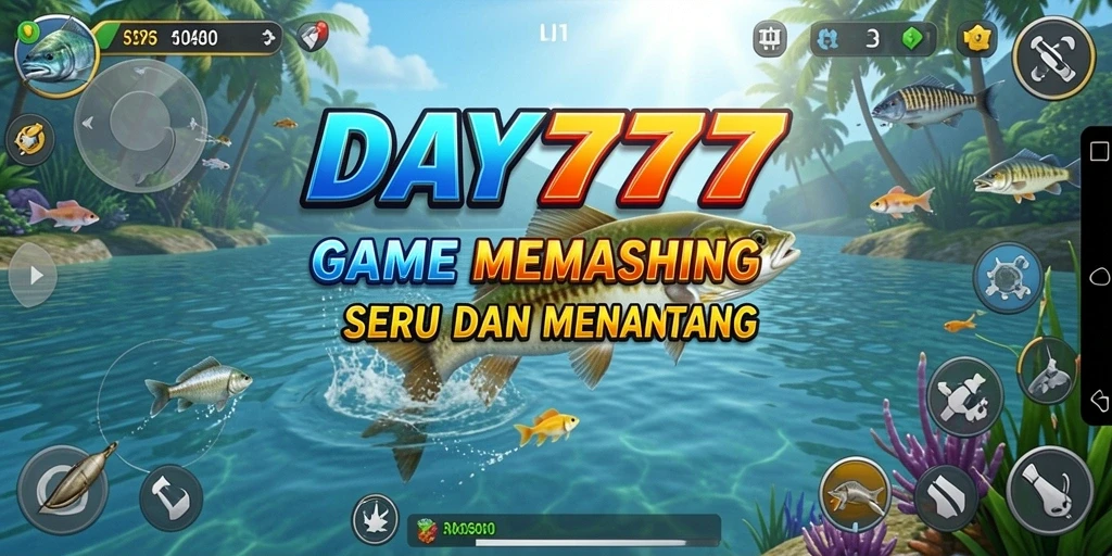 Tampilan menarik dari gameplay DAY777 saat menangkap ikan.