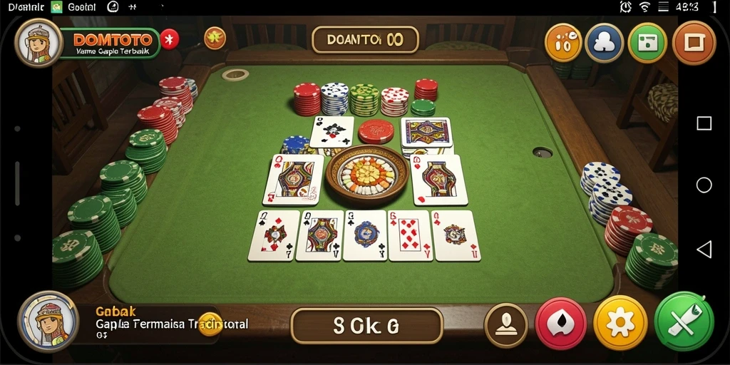 Tampilan gameplay Gaple yang seru dan interaktif di DOMTOTO.