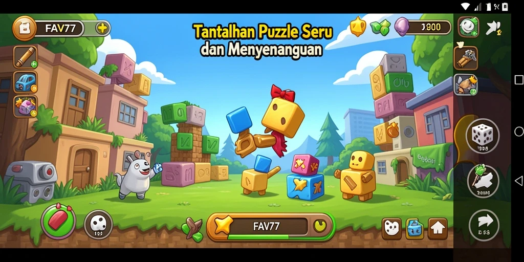 Tangkapan layar menunjukkan gameplay menantang dan seru dari FAV77.