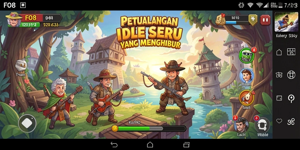 Tampilan gameplay <strong>FO8</strong> yang mengasyikkan dalam genre Idle.