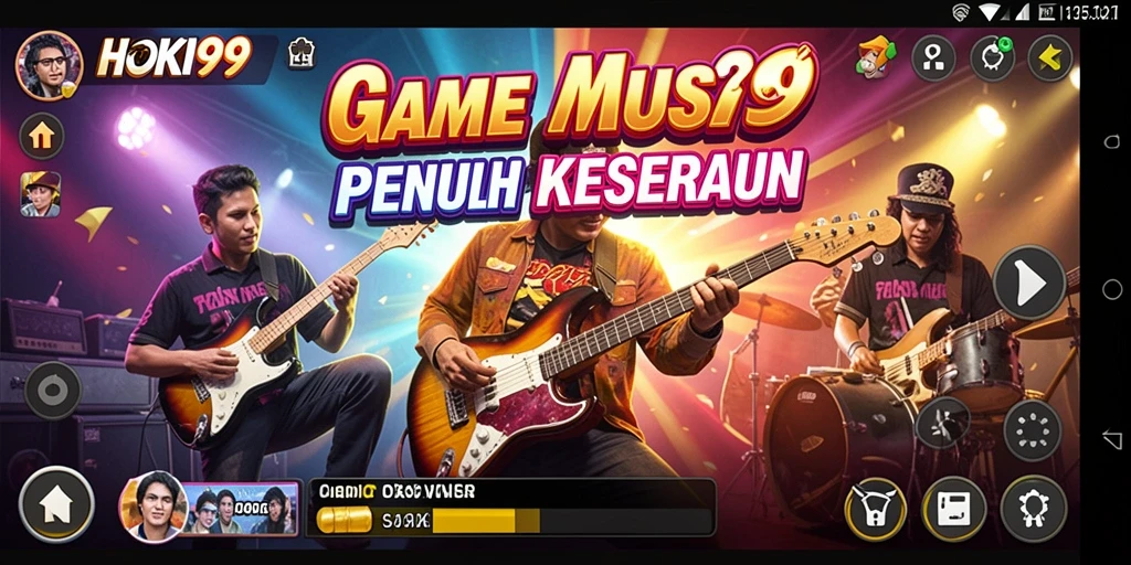 Screenshot HOKI99 menampilkan pemain yang berinteraksi dengan berbagai instrumen musik.