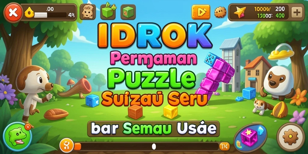 Tangkapan layar gameplay <strong>IDROK</strong> menampilkan berbagai tantangan puzzle yang menarik.