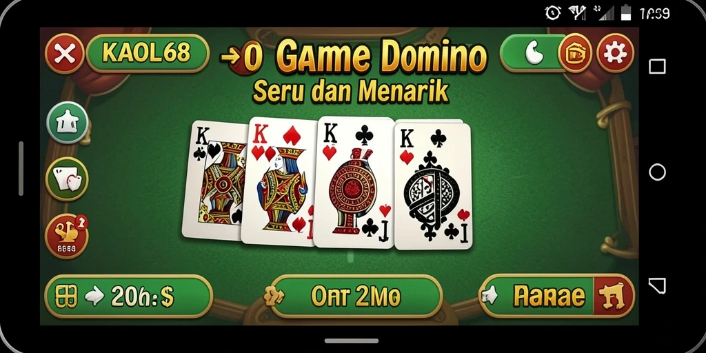 Tangkapan layar KAOL68 menampilkan serunya bermain Domino dengan teman-teman.