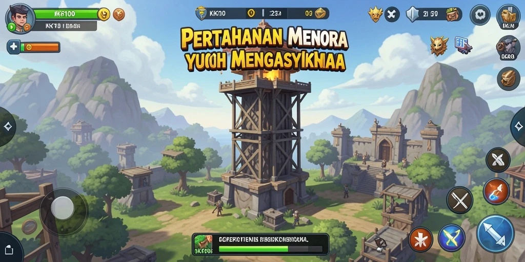 Tampilan gameplay menakjubkan dari KPK100 dalam Tower Defense.