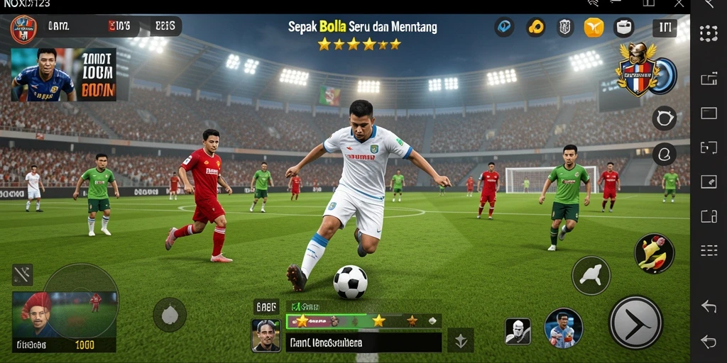 Tangkapan layar NOX123 menunjukkan aksi seru di lapangan sepak bola.