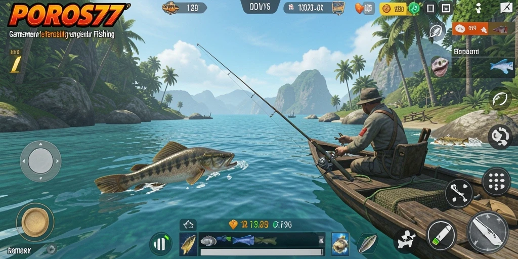 Tangkapan ikan yang mendebarkan dalam gameplay POROS77.