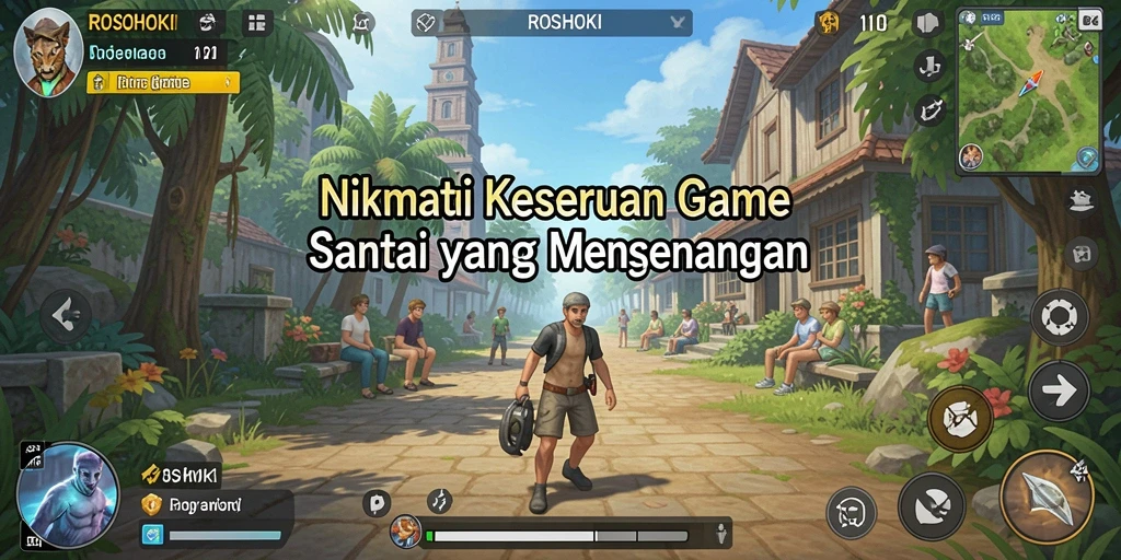 Screenshot gameplay menampilkan tantangan seru di ROSOHOKI.