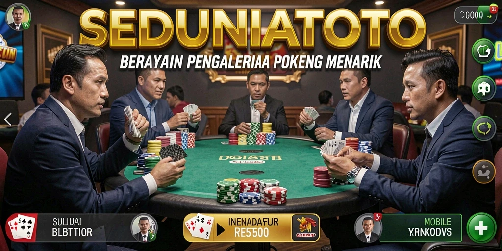 Screenshot dari gameplay poker yang menarik di SEDUNIATOTO.