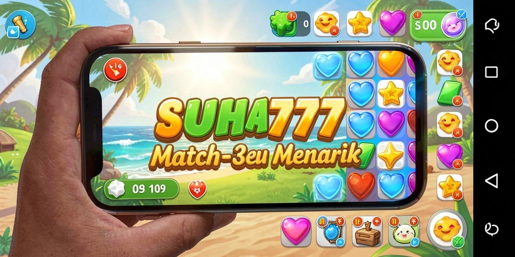 Tampilan gameplay SUHU777 dengan banyak level menantang Match-3.