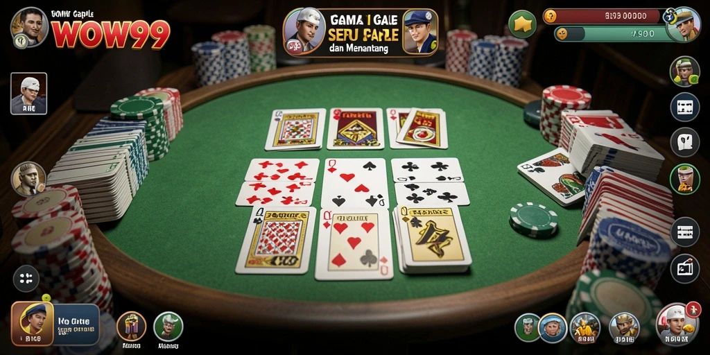 Tampilan gameplay seru WOW99 saat bermain Gaple.
