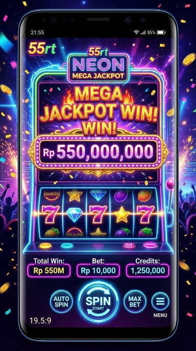 Tampilan antarmuka aplikasi 55rt yang menarik.